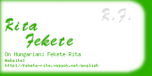 rita fekete business card